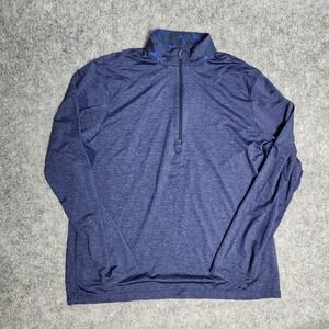 Greyson Quarter Zip Sweatshirt Men XL Blue Camo Trim Long Sleeve Golf Wolf Logo